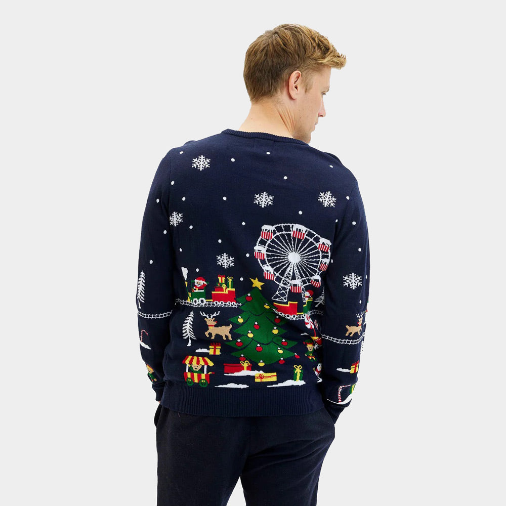 Pull de Noël Lumineux LED Marché de Noël pour Homme 