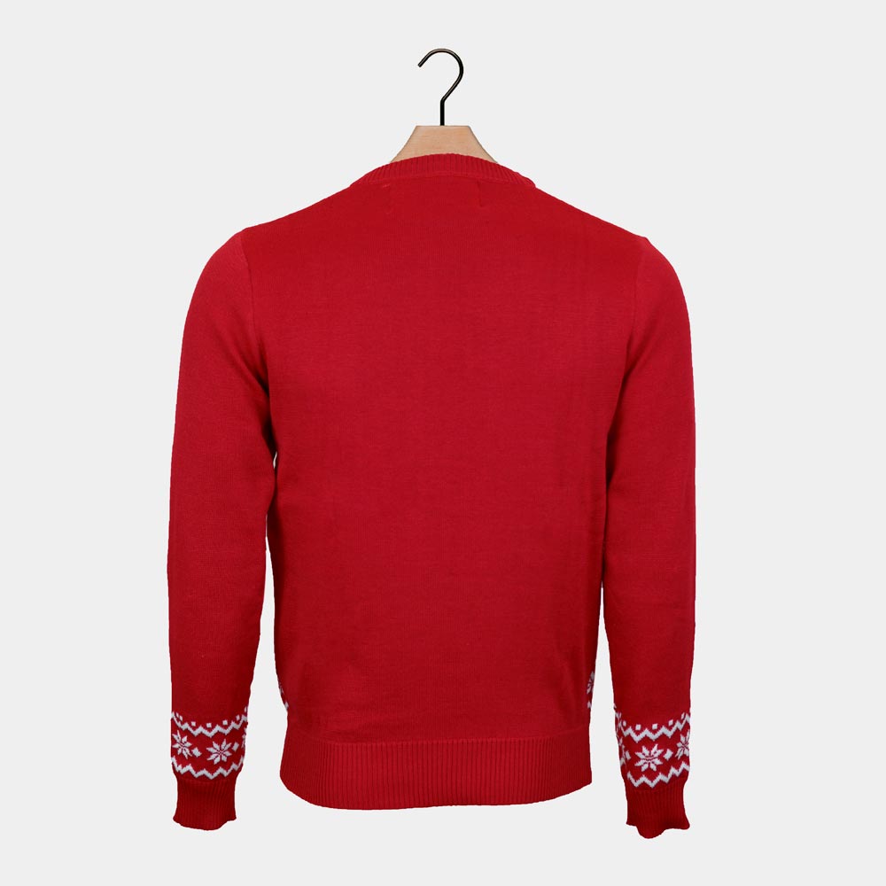 Renne Rudolph Echarpe Pull de Noël Homme Rouge 