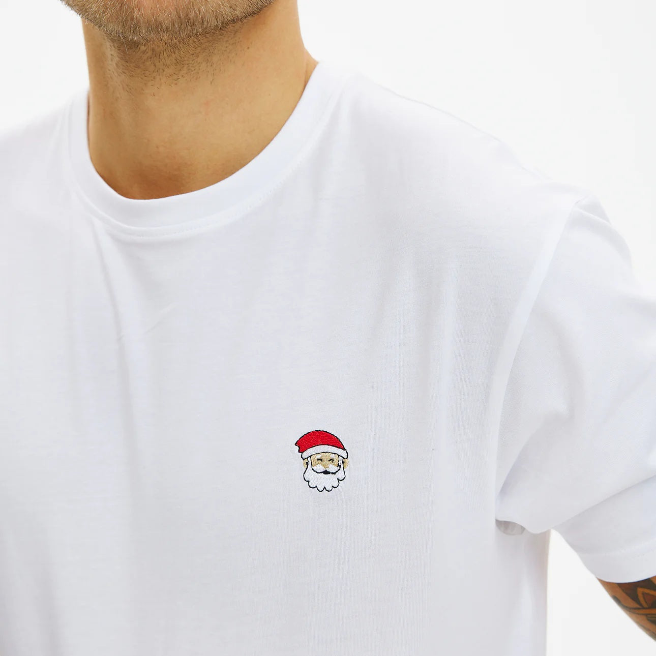 Père Noël T-shirt de Noël pour Homme et Femme Blanc 
