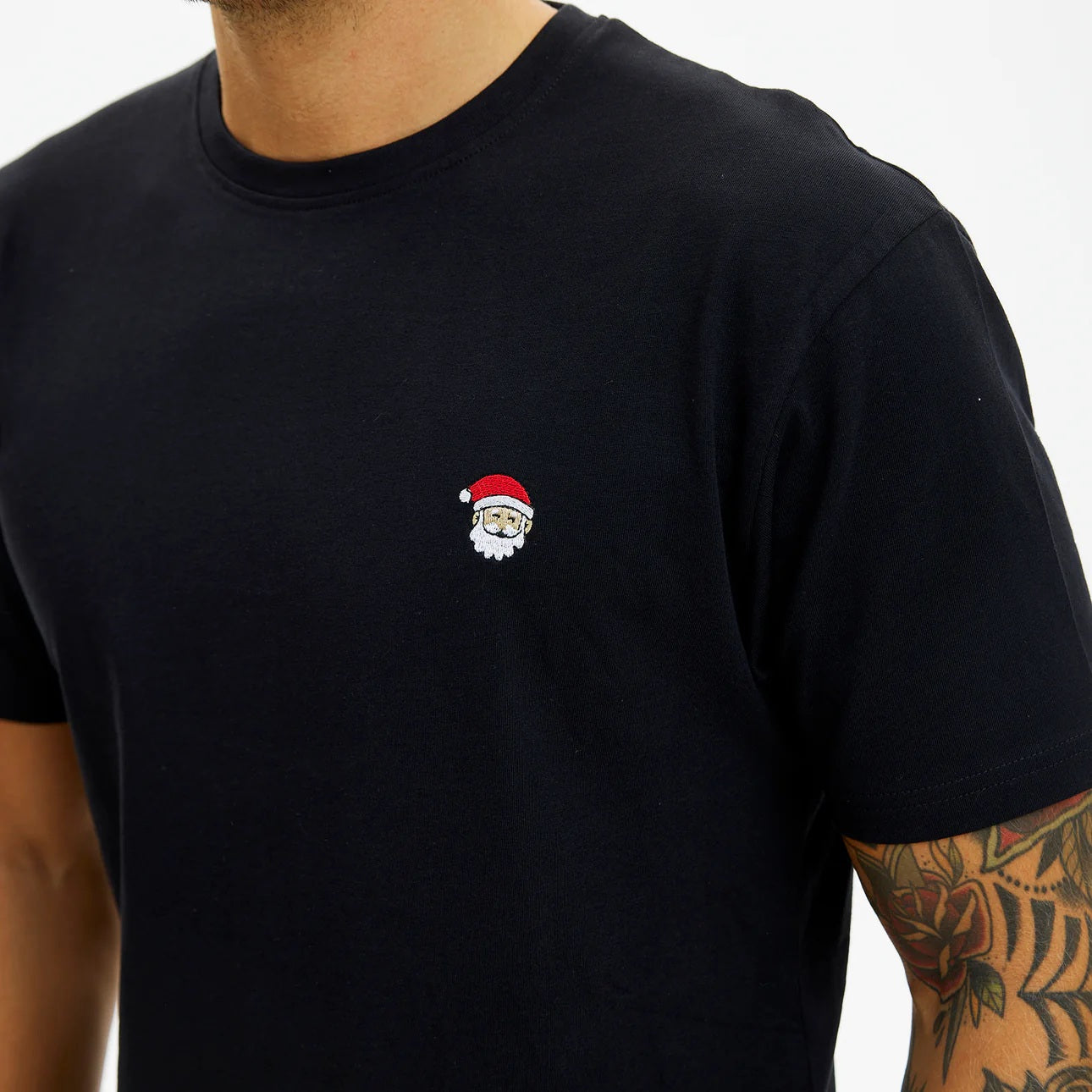 Père Noël T-shirt de Noël pour Homme et Femme Noir 
