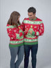 Pull de Noël Femme et Homme Lumineux LED Rouge avec Sapin de Noël