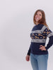 Pull de Noël Chic pour Femme et Homme Bleu avec Rennes Coton Bio