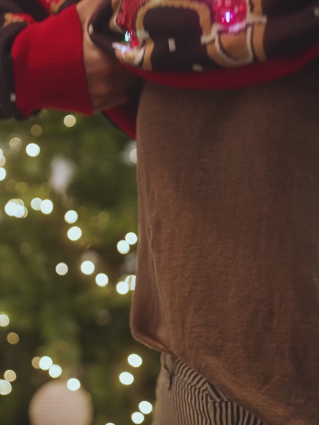 Pull de Noël Lumineux LED Bleu Ginger Cookie