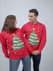 Pull de Noël pour Femme et Homme Rouge Sapin de Noël