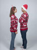 Pull de Noël pour Femme et Homme Rouge avec Sapins de Noël et Rennes
