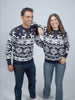 Pull de Noël pour Femme et homme Bleu avec Renne et Étoile Nordique
