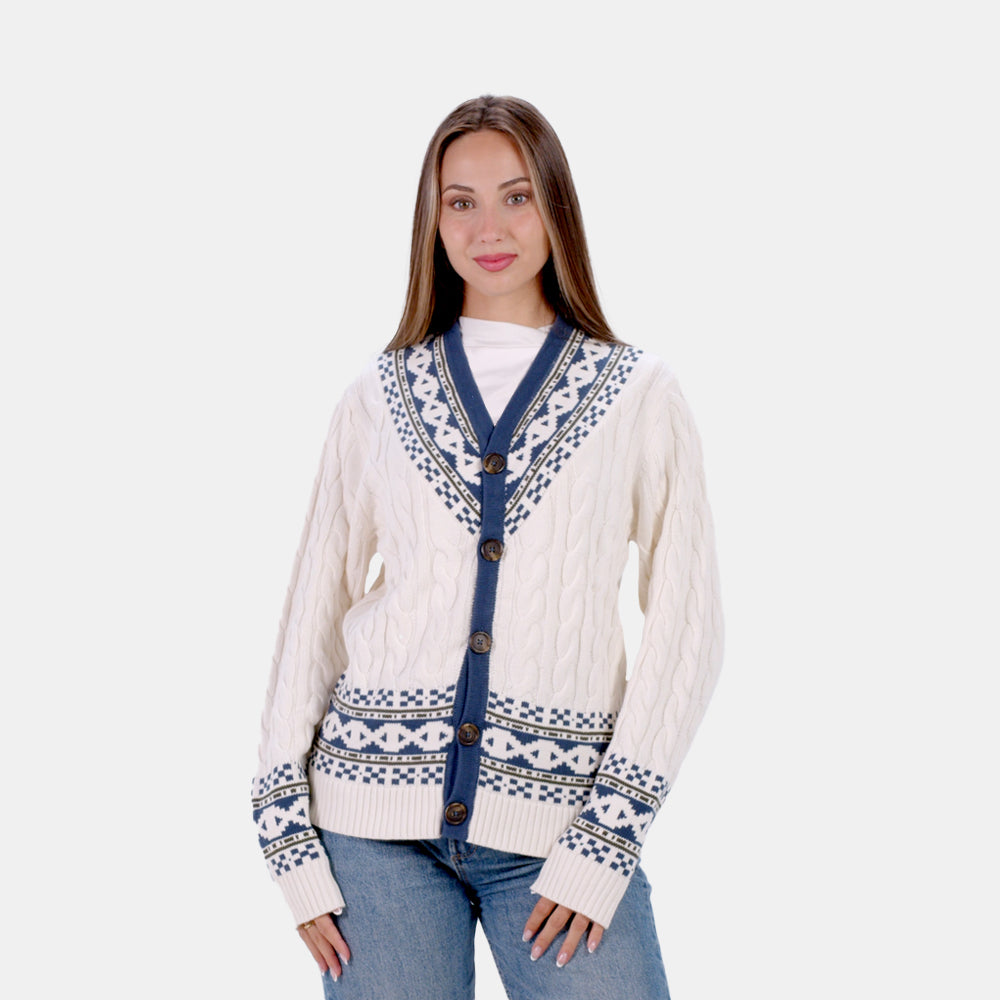 Pull pour Couple Cardigan Cottage de Rêve en Coton Bio Femme
