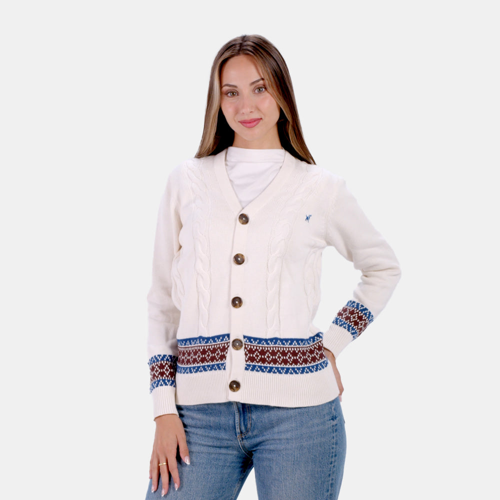 Pull pour Couple Cardigan Renne en Coton Bio Femme