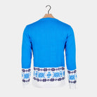 Pull de Noël Homme Bleu Ciel Renne Patinant