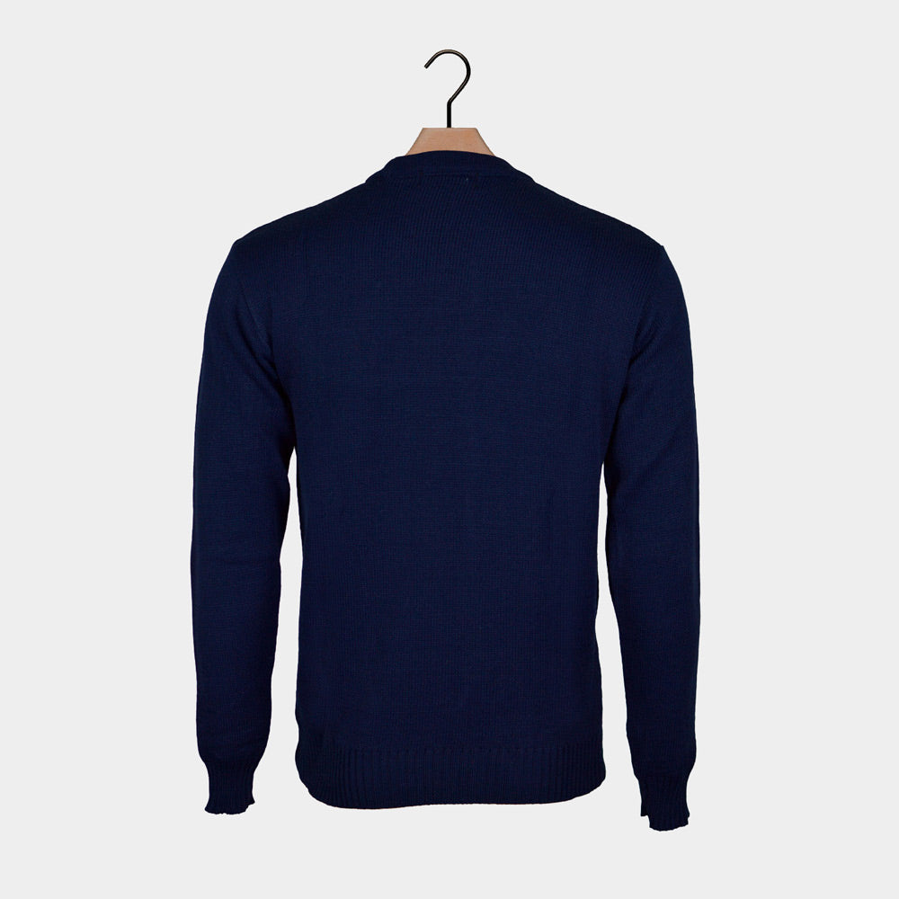 Pull de Noël Homme Bleu Marine Bonhomme de Neige