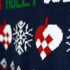 Pull de Noël pour Couple Bleu et Rouge Cardigan 
