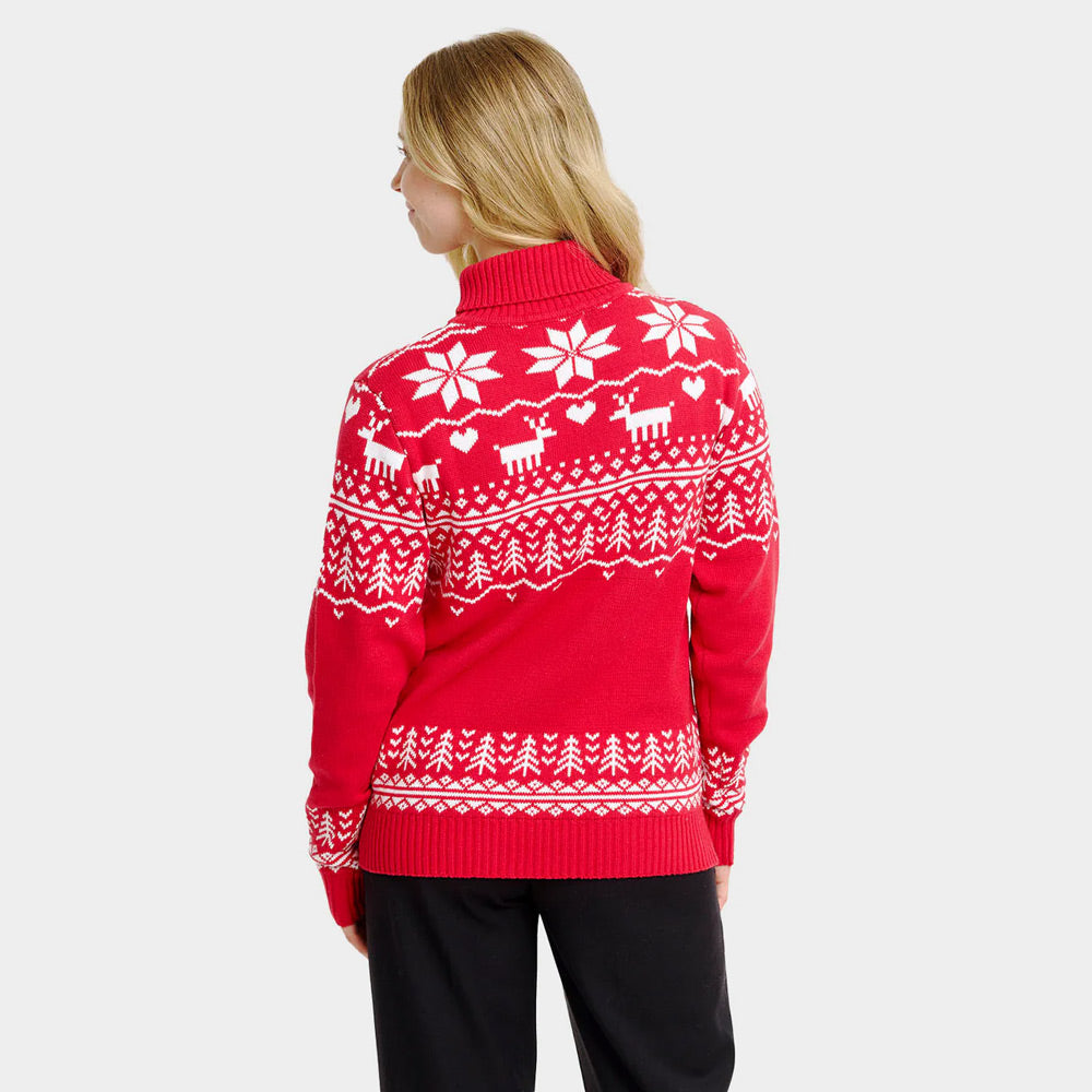 Pull de Noël pour Femme Col Roulé Greenlandish en Coton Bio
