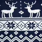 Pull de Noël pour Couple Bleu avec Renne et Étoile Nordique detail