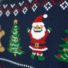Pull de Noël Cardigan pour Couple Bleu et Rouge Pere Noël