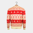 Pull de Noël pour Couple Coton Bio Cœurs Rouges et Beige 
