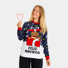 Pull de Noël pour Couple Feliz Navidog femme