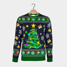 Pull de Noël pour Couple Lumineux LED Bleu avec Sapin de Noël