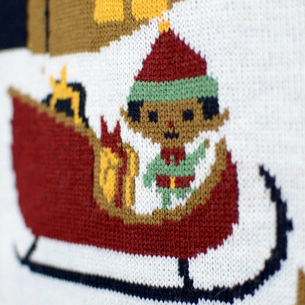 Pull de Noël pour Couple Lumineux LED  Merry Christmas Bleu
