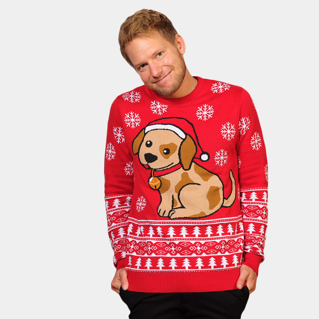 Pull de Noël pour Couple avec Petit Chien homme