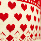 Pull de Noël pour Couple avec Rouges et Beige Coton Bio Cœurs 
