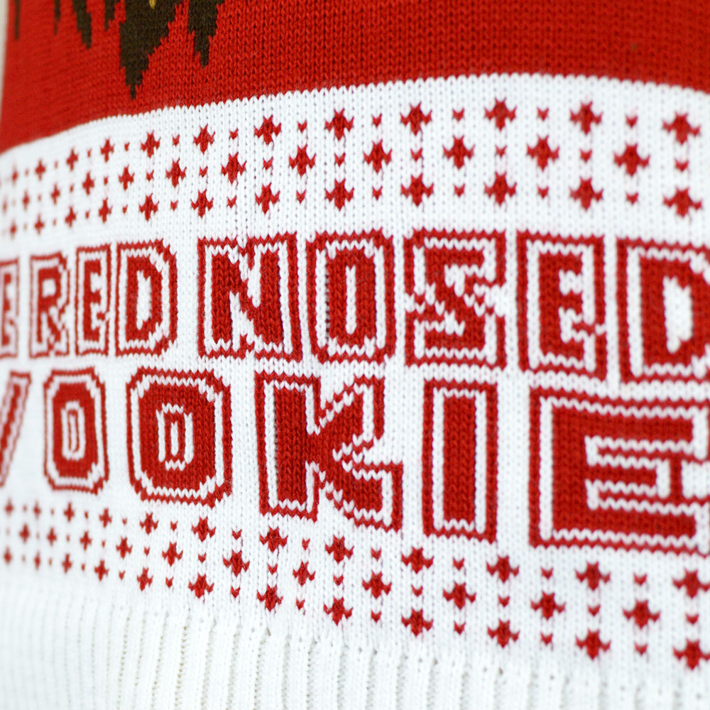 Pull de Noël pour Couple Star Wars Wookiee Rouge

