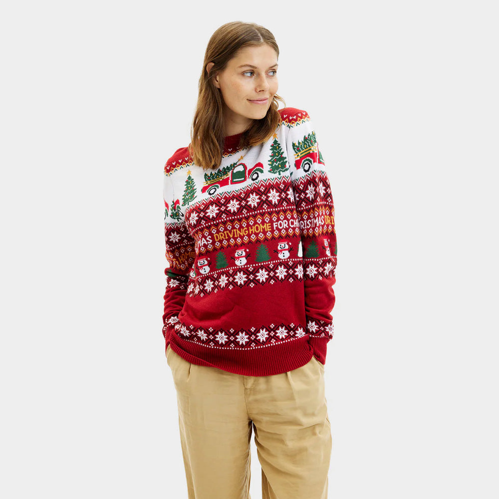 Pull de Noël Femme Driving Home
