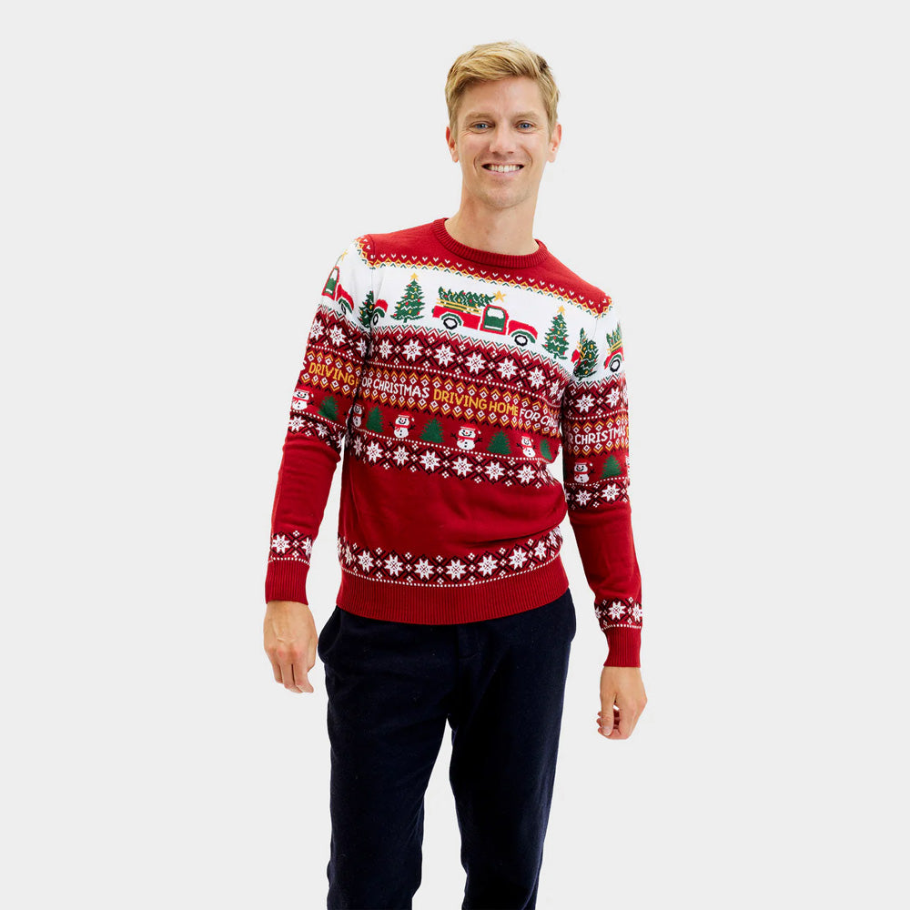 Pull de Noël Homme Driving Home
