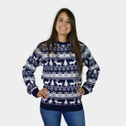 Pull de Noël femme Enfants Bandes avec Rennes et Sapins

