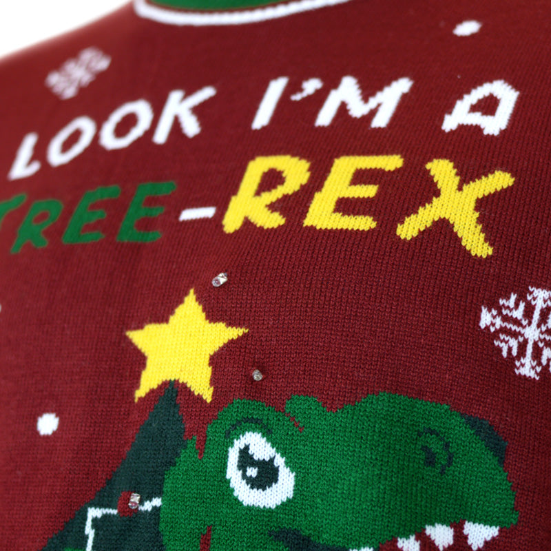 Pull de Noël pour Enfants Lumineux LED Christmas Tree-Rex détail