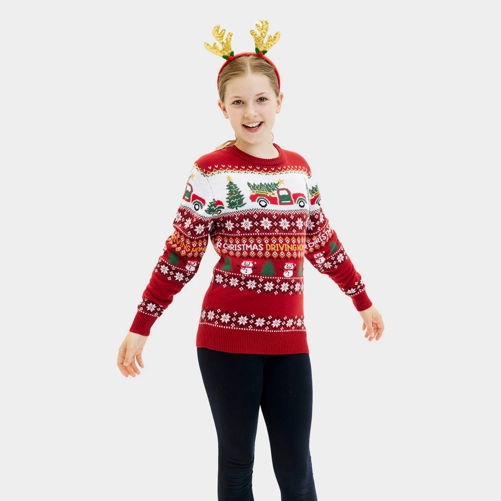 Pull de Noël pour Famille Driving Home Enfant
