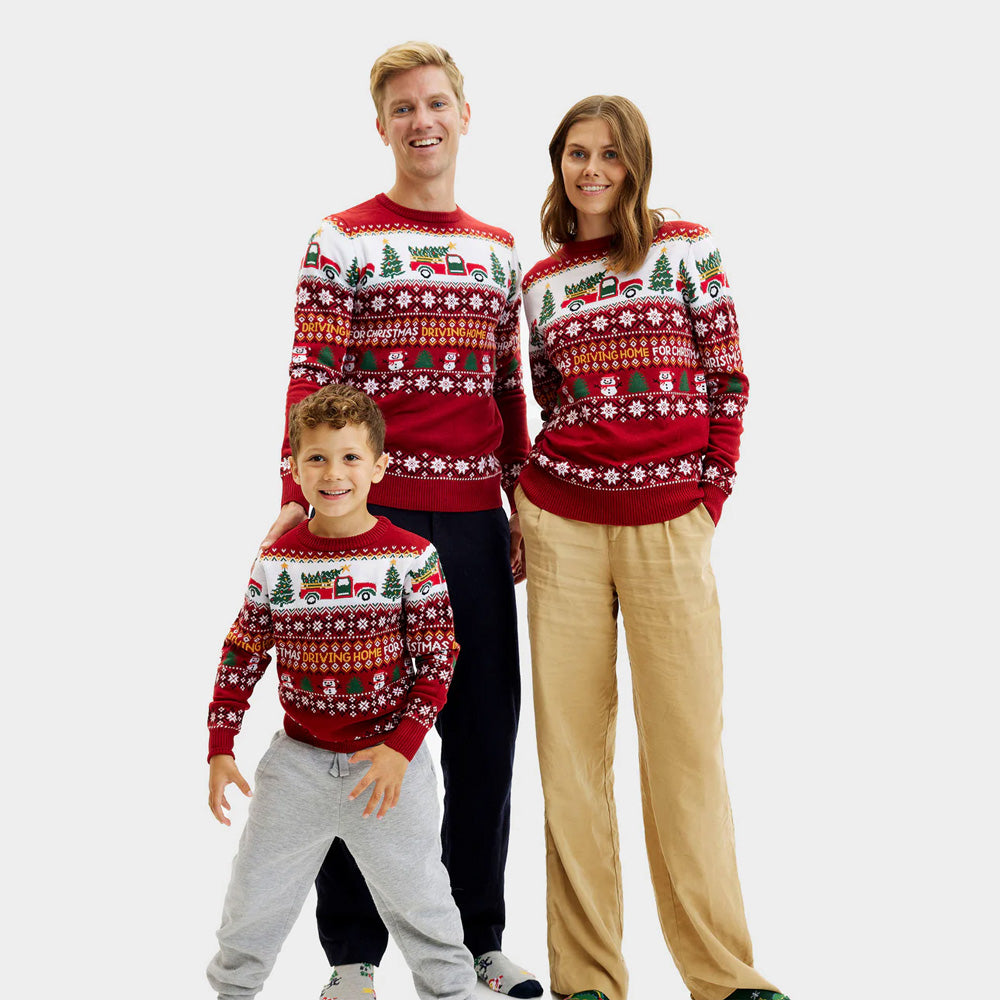 Pull de Noël pour Famille Driving Home
