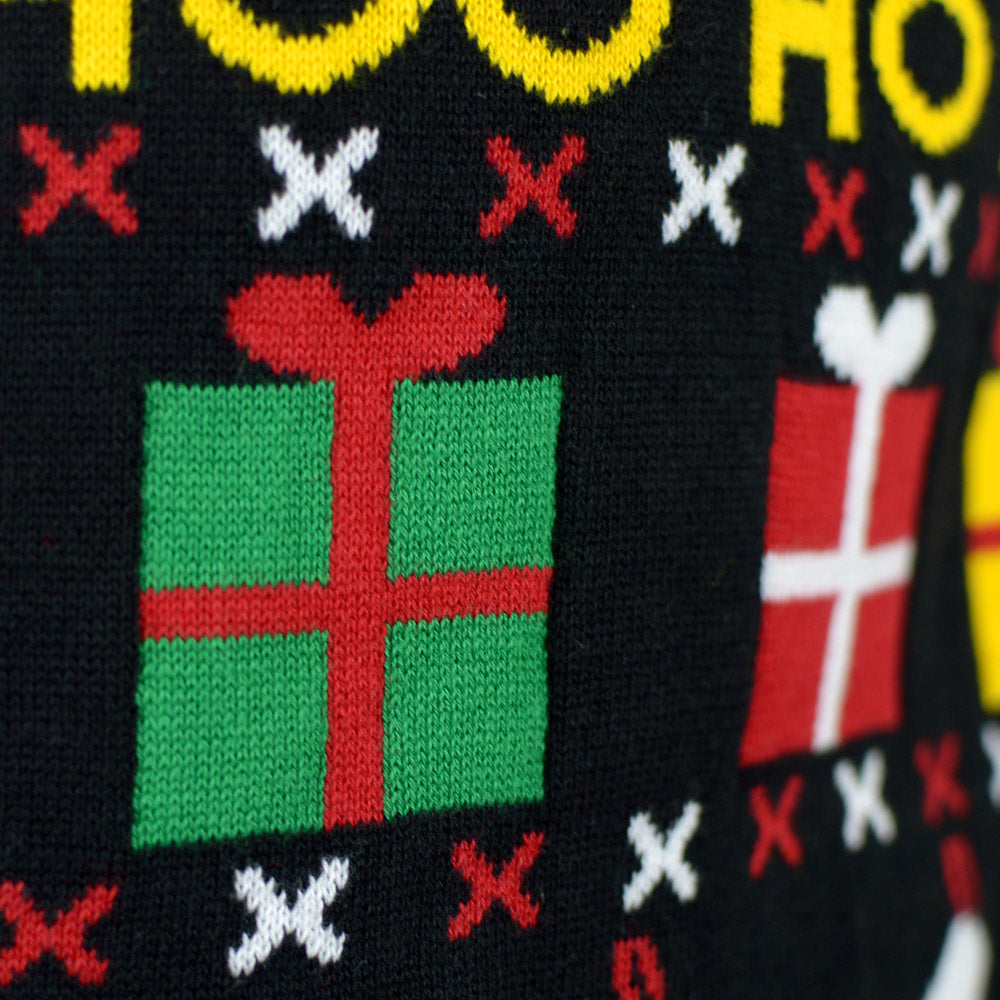 Pull de Noël Famille Coton Bio Père Noël, Cadeaux et Bonhommes de Neige
