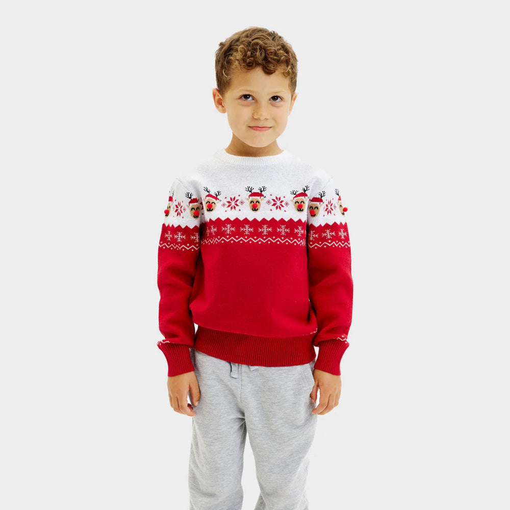 Pull de Noël pour Famille Renne Adorable Enfant