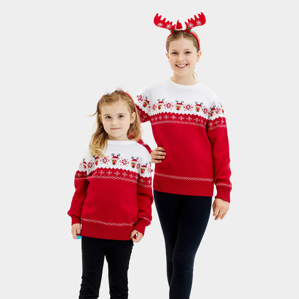Pull de Noël pour Famille Renne Adorable Enfants
