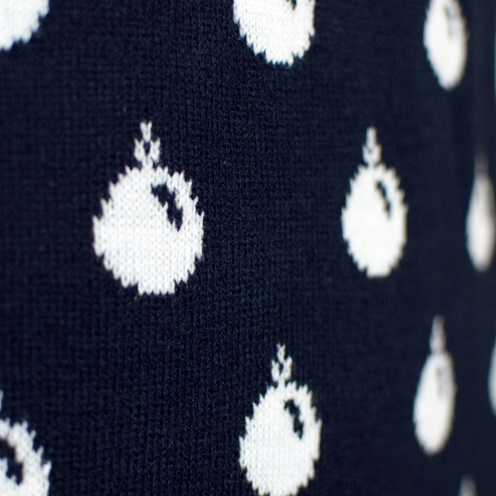 Pull de Noël pour Famille avec Rennes et Neige Bleu 
