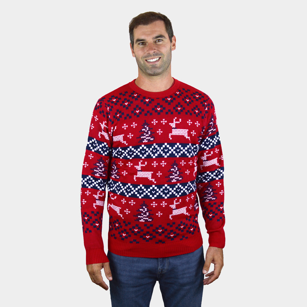 Pull de Noël pour Famille Rouge Canada homme