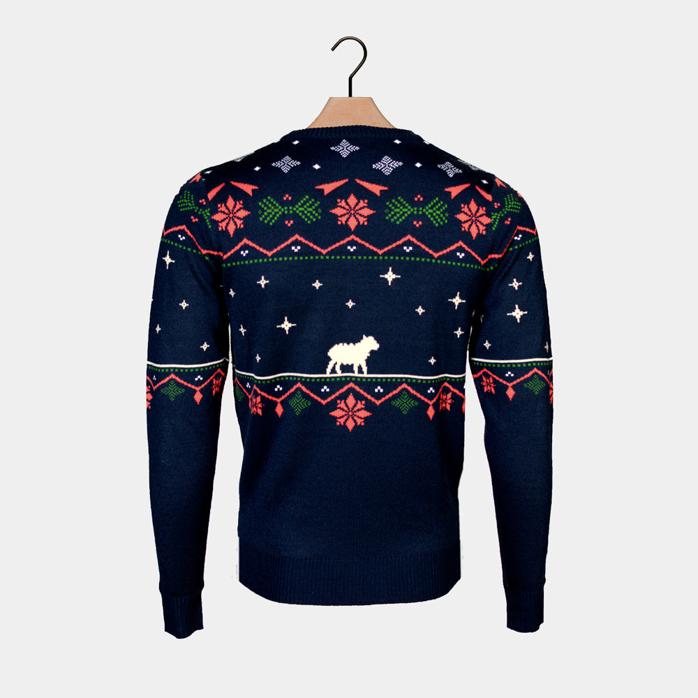 Pull de Noël pour Femme Bleu Nativity
