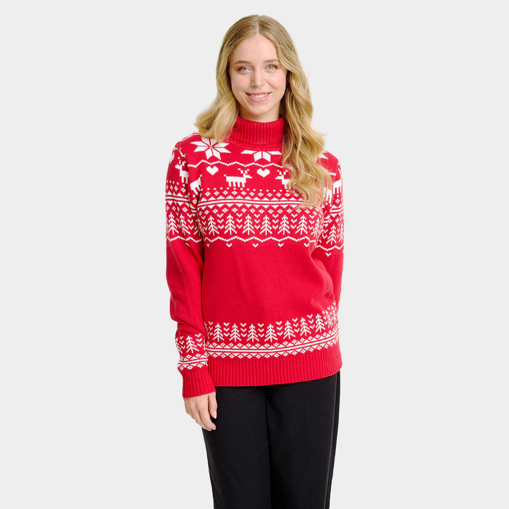 Pull de Noël pour Femme à Col Roulé Greenlandish Coton Bio
