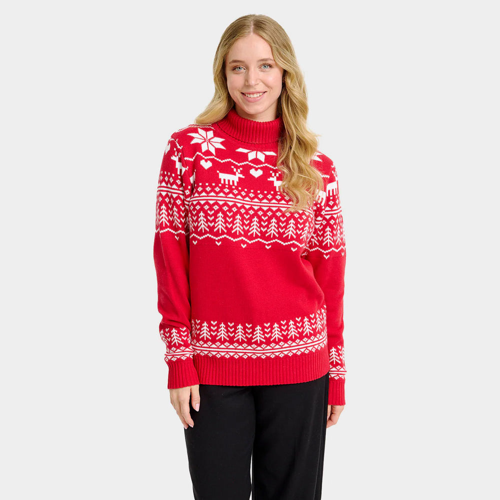 Pull de Noël pour Femme à Col Roulé Greenlandish en Coton Bio
