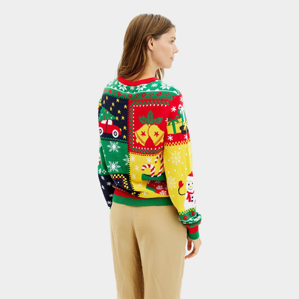 Pull de Noël pour Femme Patchwork Coton Bio
