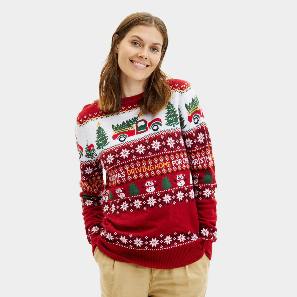 Pull de Noël pour Femme Driving Home
