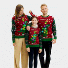 Pull de Noël pour Femme et Famille Lumineux LED Christmas Tree-Rex