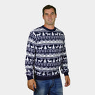 Pull de Noël Homme Femme Bandes avec Rennes et Sapins
