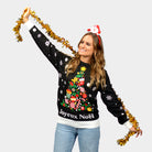 Pull de Noël Femme Homme Noire Joyeux Noël
