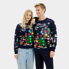 Pull de Noël pour Femme Lumineux LED Marché de Noël Homme