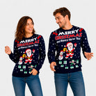 Pull de Noël pour Femme Merry Christmas and Happy New Year Couple
