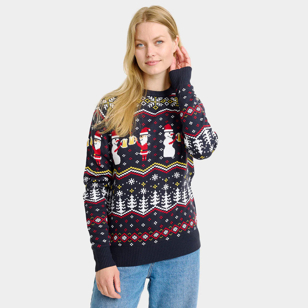 Pull de Noël pour Femme Toast Père Noël
