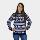 Pull de Noël Homme Femme Bandes avec Rennes et Sapins
