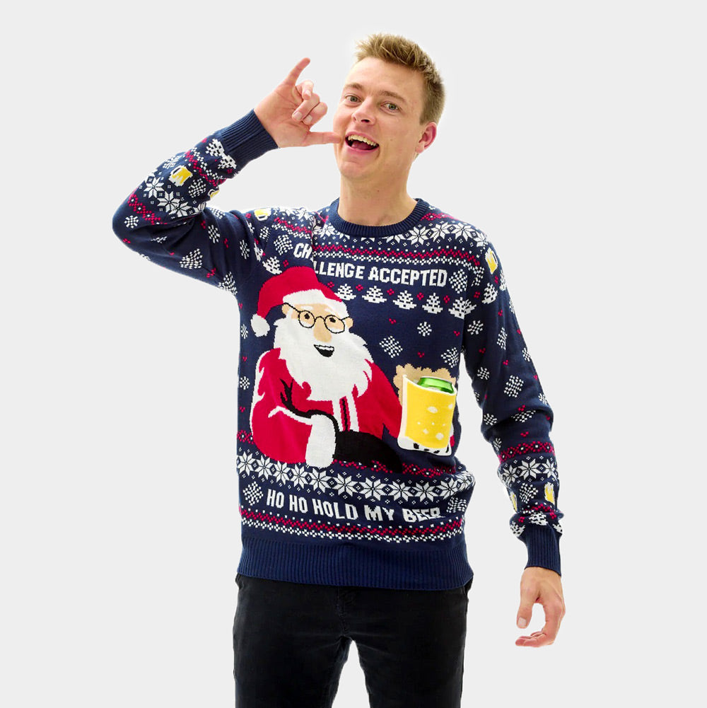 Pull de Noël pour Homme Beer Pocket 3D