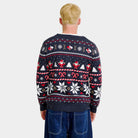 Pull de Noël Cardigan Homme Bleu avec Étoiles Polaires
